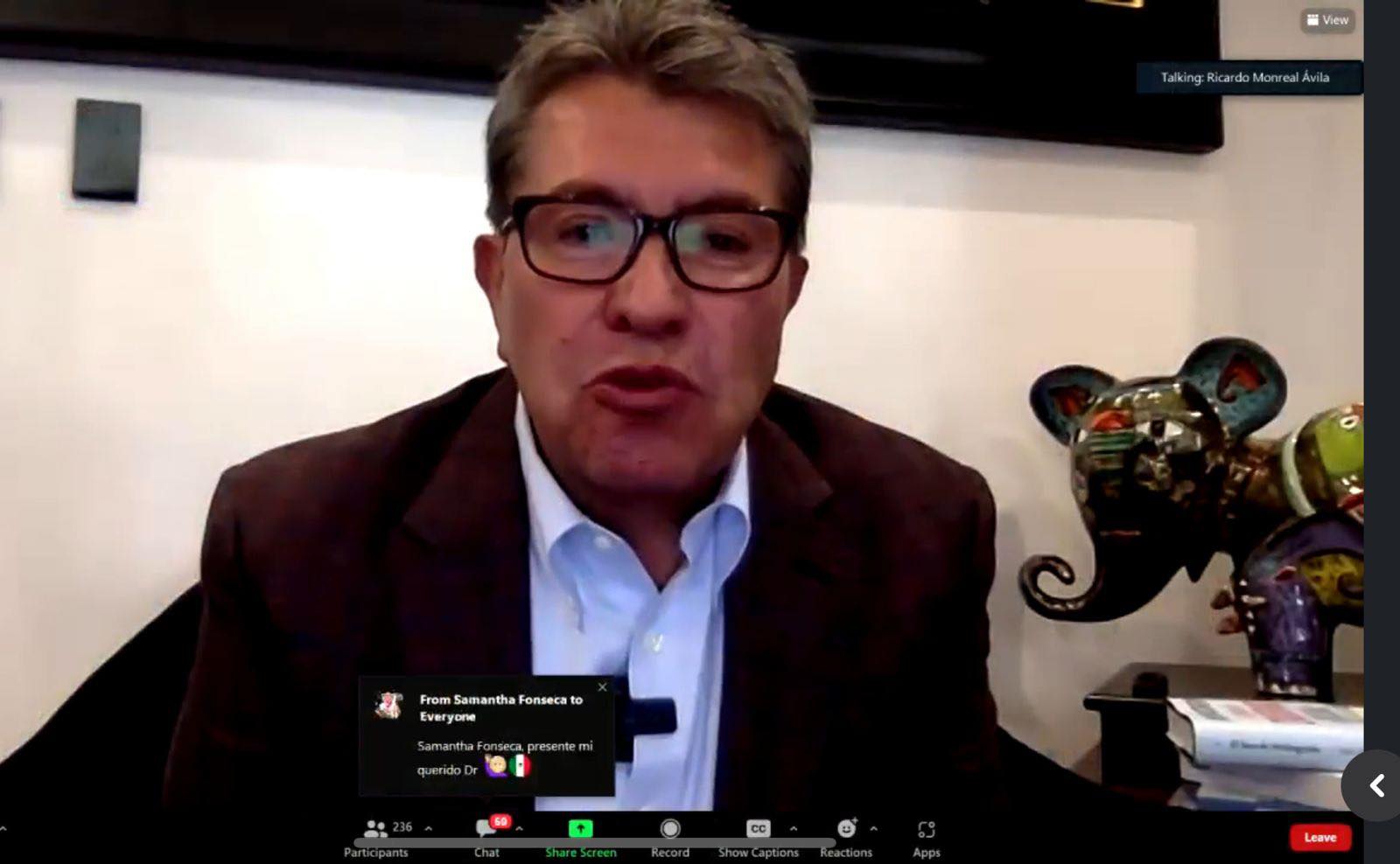 RICARDO MONREAL SE PLANTEA CONSTRUIR UN MÉXICO MÁS JUSTO, PRÓSPERO E IGUALITARIO