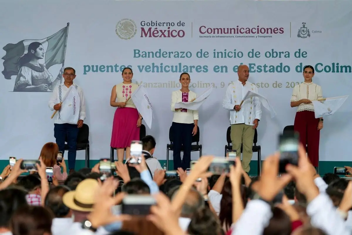 DA CLAUDIA SHEINBAUM DA BANDERAZO DE SALIDA A LA CONSTRUCCIÓN DE PUENTES VEHICULARES EN COLIMA