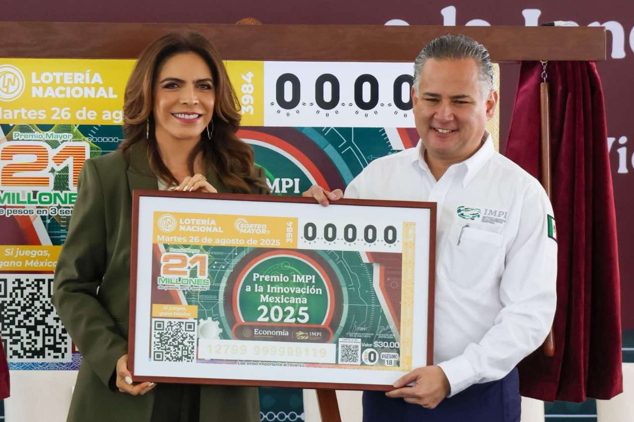 PRESENTA OLIVIA SALOMÓN BILLETE DE LOTERÍA DEL ‘PREMIO IMPI A LA INNOVACIÓN MEXICANA 2025’