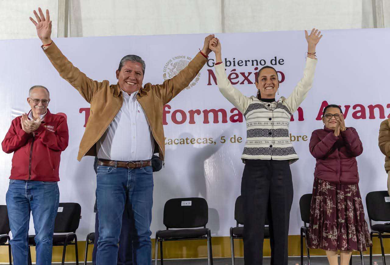 RECONOCE CLAUDIA SHEINBAUM A DAVID MONREAL POR LOGROS HISTÓRICOS EN SEGURIDAD EN ZACATECAS