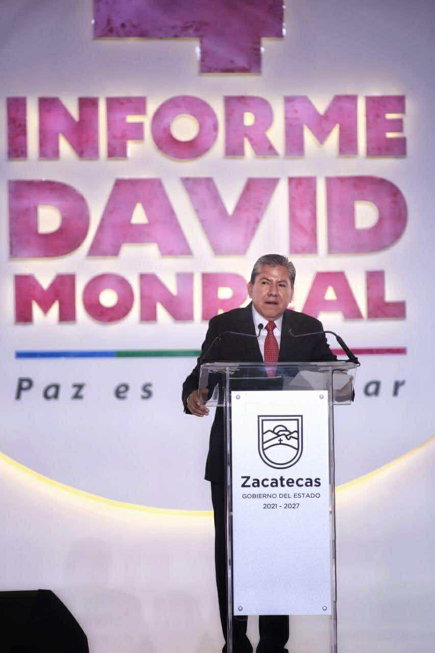 PRESUME DAVID MONREAL UN ZACATECAS CON FINANZAS SANAS Y AVANCES EN SEGURIDAD EN SU IV INFORME DE GOBIERNO