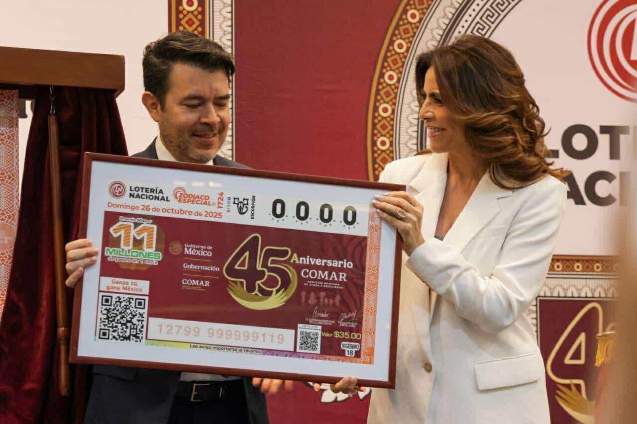 DEVELAN BILLETE DE LOTERÍA POR LOS 45 AÑOS DE LA COMAR