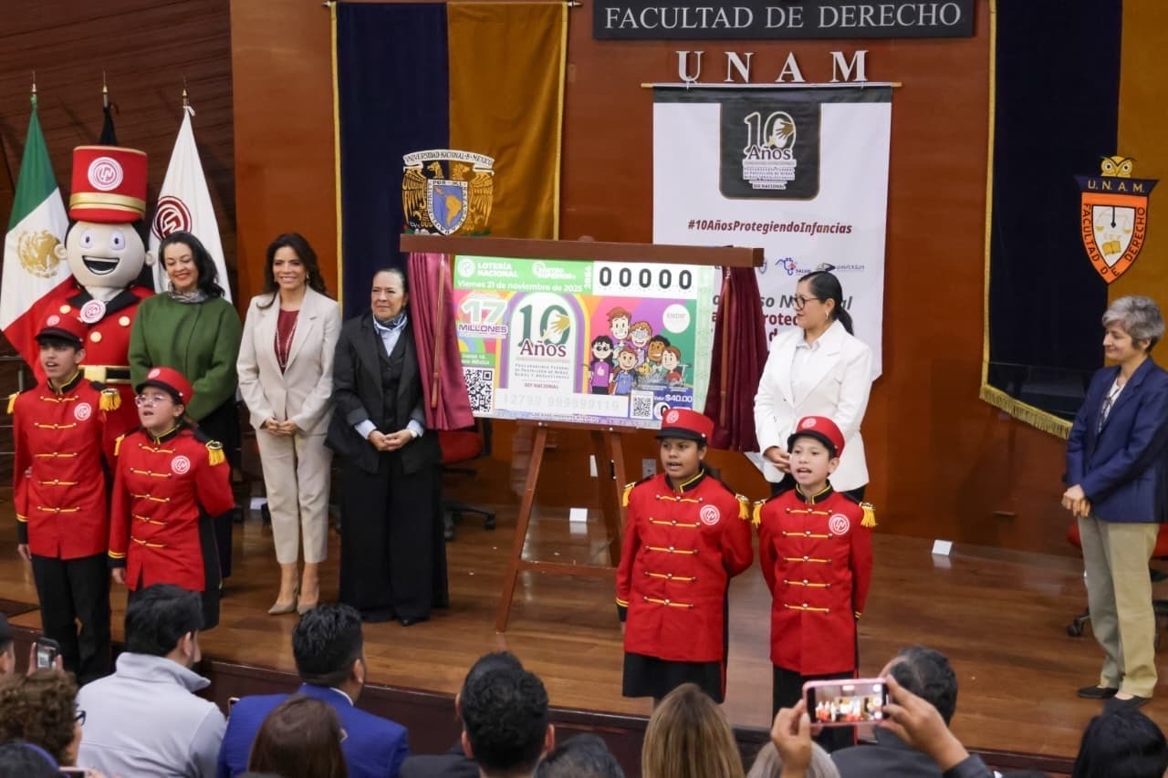 RECONOCEN 10 AÑOS DE LA PROCURADURÍA DE PROTECCIÓN A NIÑAS, NIÑOS Y ADOLESCENTES CON BILLETE DE LA LOTERÍA NACIONAL