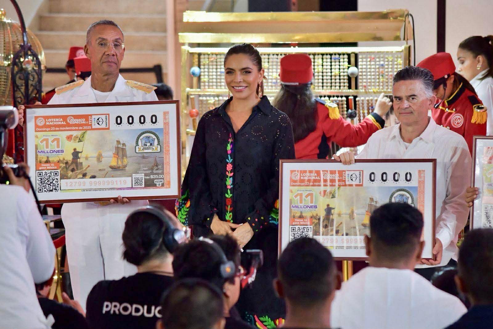 LOTERÍA NACIONAL REALIZA SORTEO EN VERACRUZ PARA HONRAR LOS 200 AÑOS DE LA CONSOLIDACIÓN DE LA INDEPENDENCIA EN EL MAR