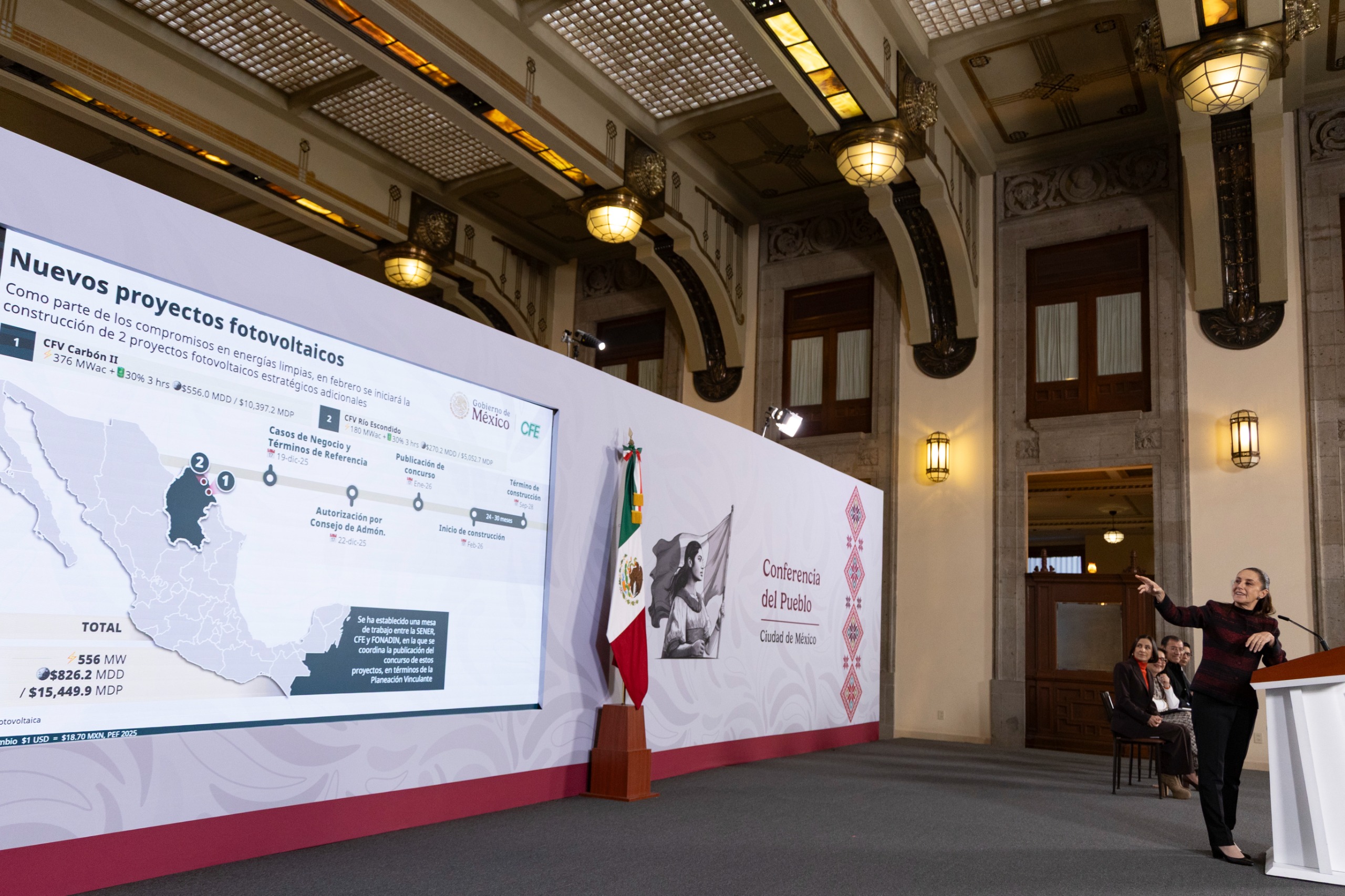 “EN 2026 LA CFE INICIARÁ LA CONSTRUCCIÓN DE PROYECTOS PARA LA GENERACIÓN DE 6 MIL MEGAWATTS”: CLAUDIA SHEINBAUM