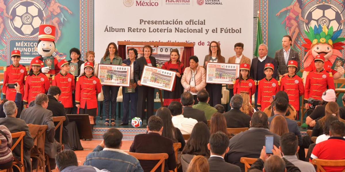 ÁLBUM RETRO DE LA LOTERÍA NACIONAL Y EL FÚTBOL PROMOCIONA 20 BILLETES DE COLECCIÓN SOBRE HISTORIA MUNDIALISTA DE MÉXICO