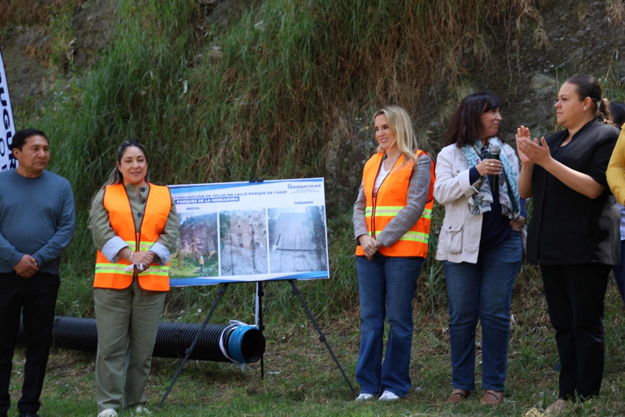 ENTREGA HUIXQUILUCAN LOS TRABAJOS DEL SÉPTIMO TALUD ESTABILIZADO PARA PROTEGER A LAS FAMILIAS