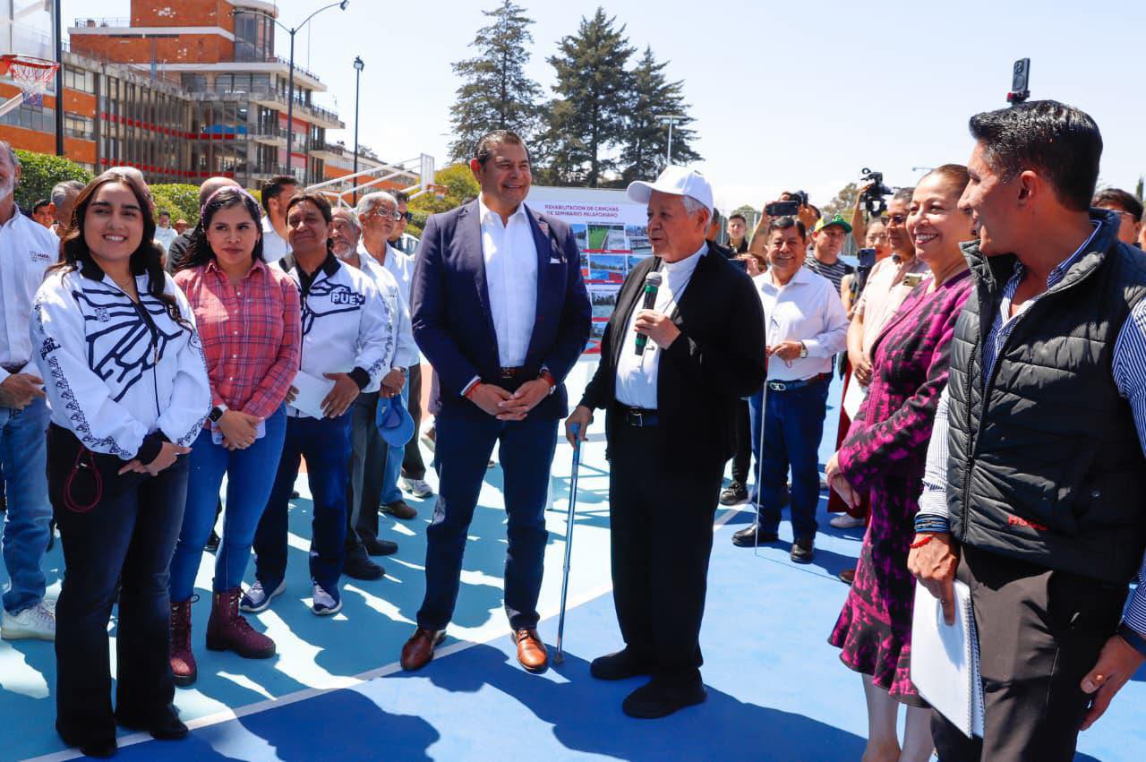 IMPULSA EL GOBIERNO DE PUEBLA DEPORTE Y OBRA COMUNITARIA EN SEMINARIO PALAFOXIANO
