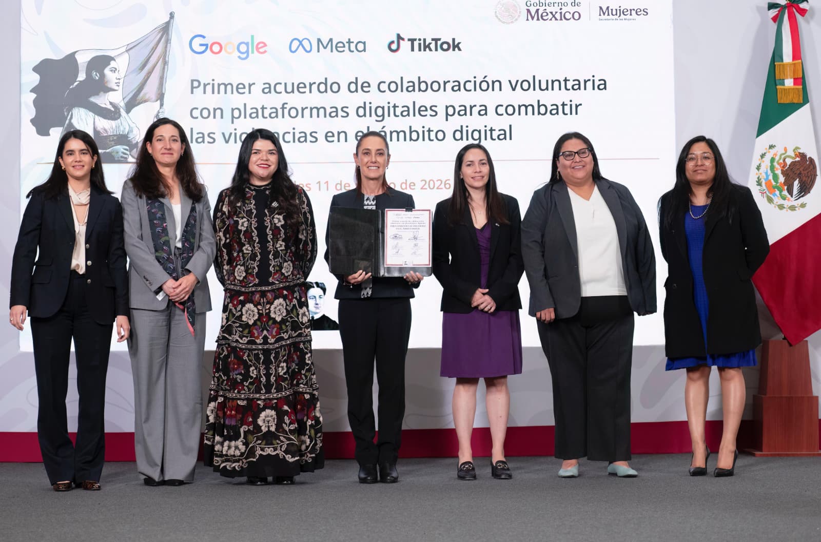 SE FIRMA PRIMER ACUERDO DE COLABORACIÓN CON GOOGLE, META Y TIKTOK PARA COMBATIR VIOLENCIA DIGITAL CONTRA LAS MUJERES