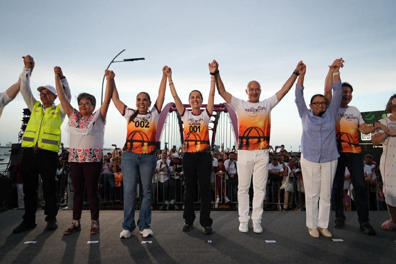 INAUGURA CLAUDIA SHEINBAUM PUENTE VEHICULAR NICHUPTÉ EN CANCÚN, QUINTANA ROO