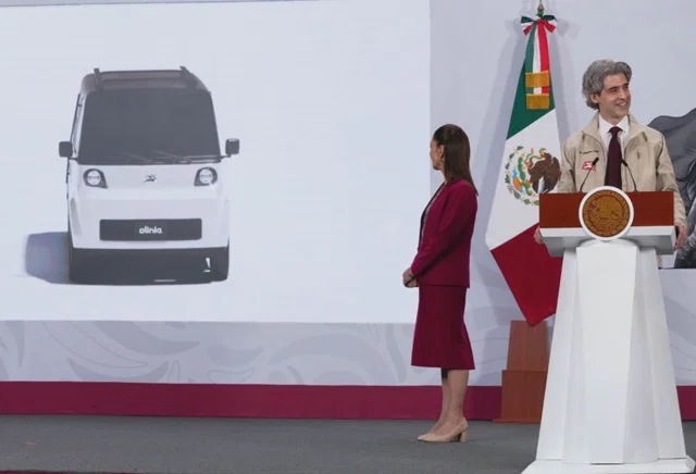 PRESENTA CLAUDIA SHEINBAUM PROTOTIPO DEL MINIVEHÍCULO ELÉCTRICO MEXICANO ‘OLINIA’