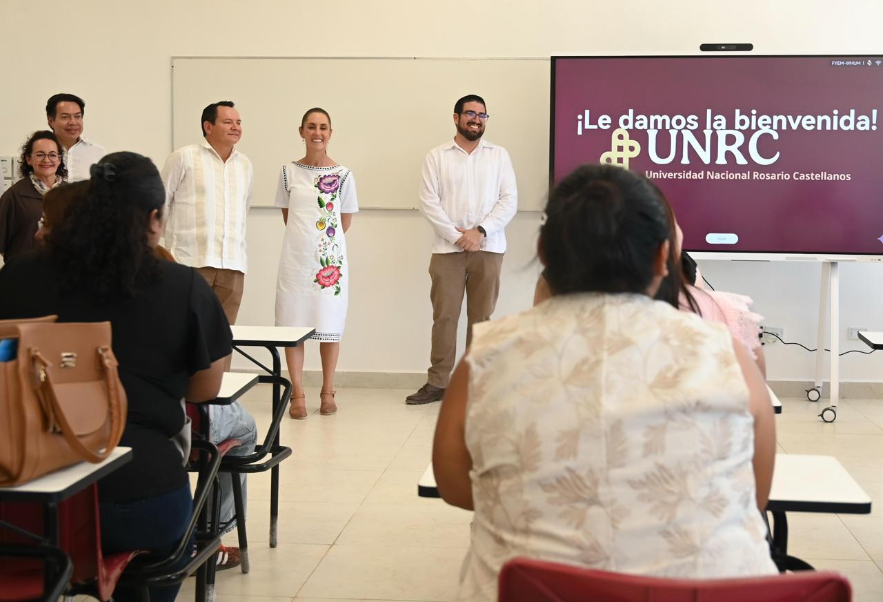 INAUGURA CLAUDIA SHEINBAUM UNIDAD ACADÉMICA DE KANASÍN DE LA UNRC Y BACHILLERATO NACIONAL