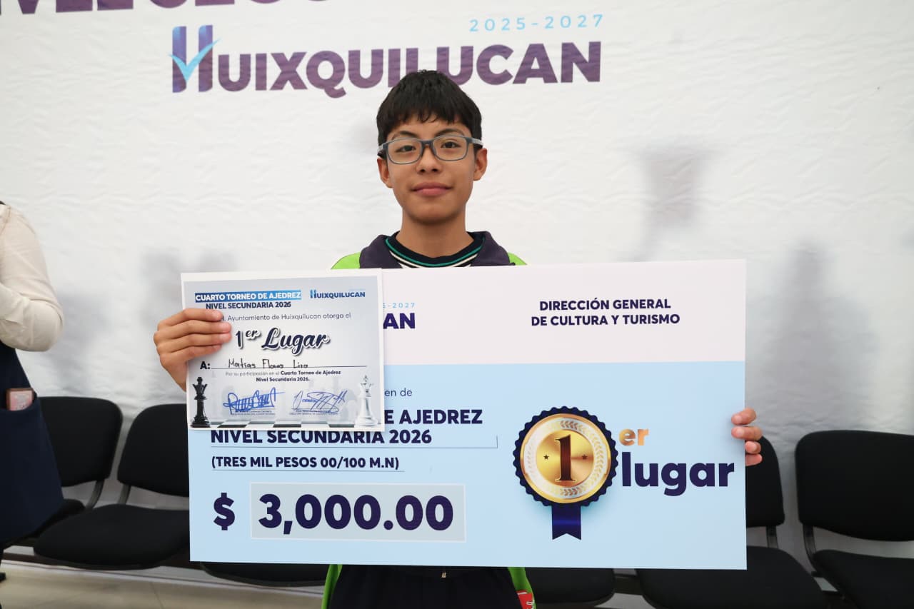 HUIXQUILUCAN REALIZA EL CUARTO TORNEO DE AJEDREZ 2026 EN SECUNDARIAS PÚBLICAS