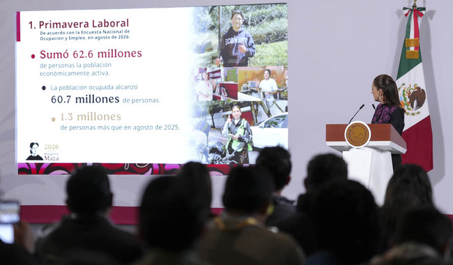“ENTRE AGOSTO 2025 Y AGOSTO DE 2026 1.3 MILLONES DE PERSONAS OBTUVIERON UN EMPLEO”: RESALTA CLAUDIA SHEINBAUM PRIMAVERA LABORAL EN MÉXICO