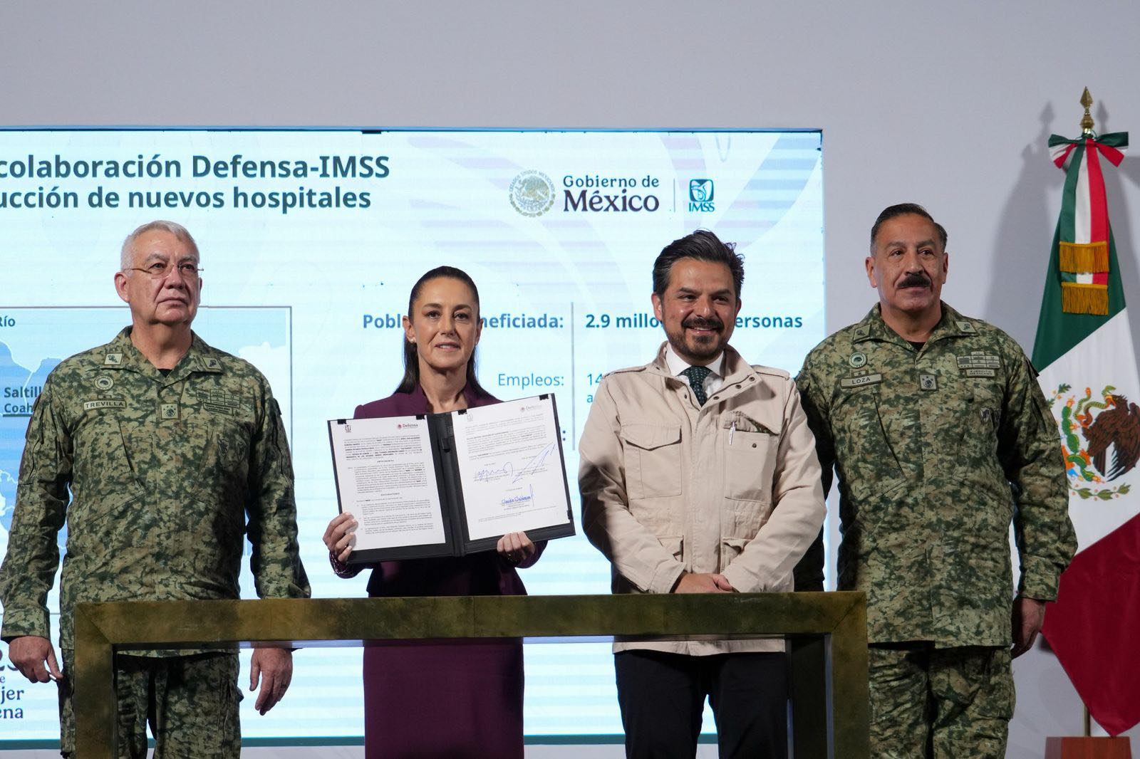 ANUNCIA CLAUDIA SHEINBAUM QUE SEDENA CONSTRUIRÁ 7 NUEVOS HOSPITALES DEL IMSS EN BENEFICIO DE 2.9 MILLONES DE PERSONAS