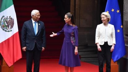 RECIBE CLAUDIA SHEINBAUM A ANTÓNIO COSTA Y URSULA VON DER LEYEN EN PALACIO NACIONAL